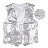 Gilet Paillettes Sequins Argent / Gilet Sequins Argent / La Maison du Déguisement